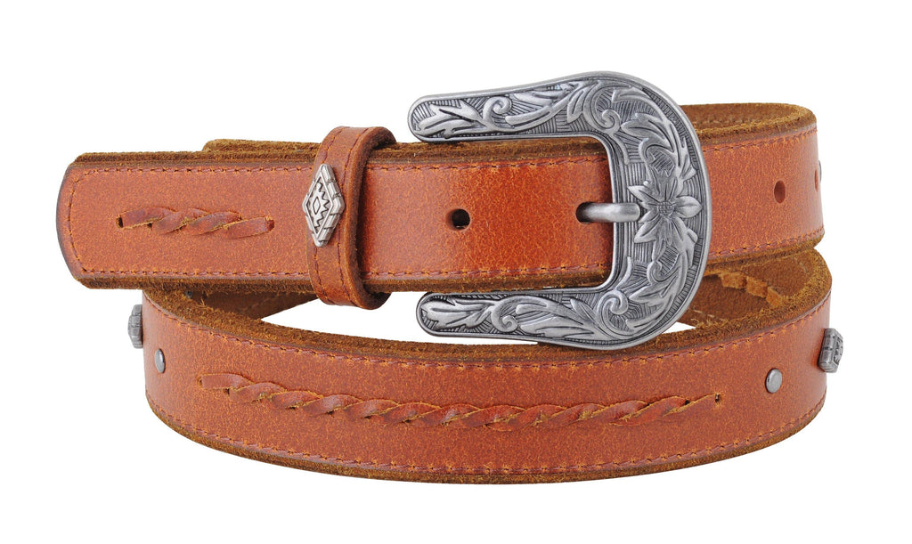 Leather Belt - Western Embellished - DBC Boutique