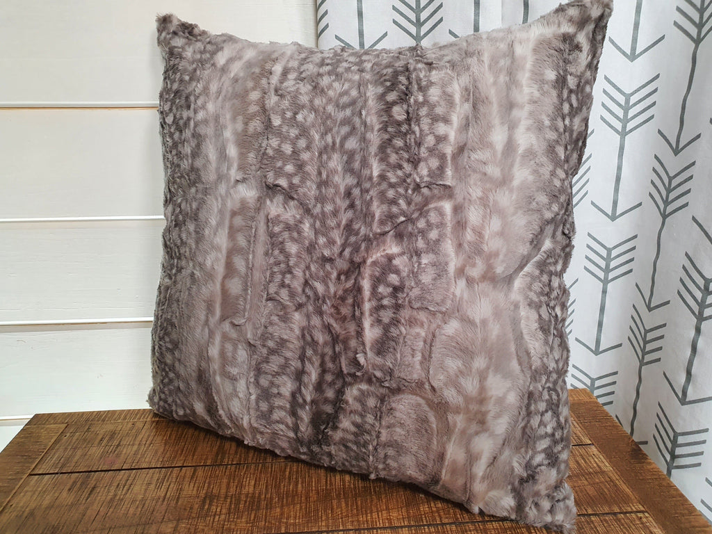 18" Pillow Cover - Metal Fawn Minky - DBC Boutique