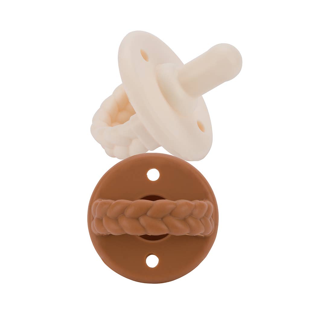 Itzy Ritzy - NEW Coconut/Toffee Sweetie Soother™ Pacifier Set - DBC Boutique