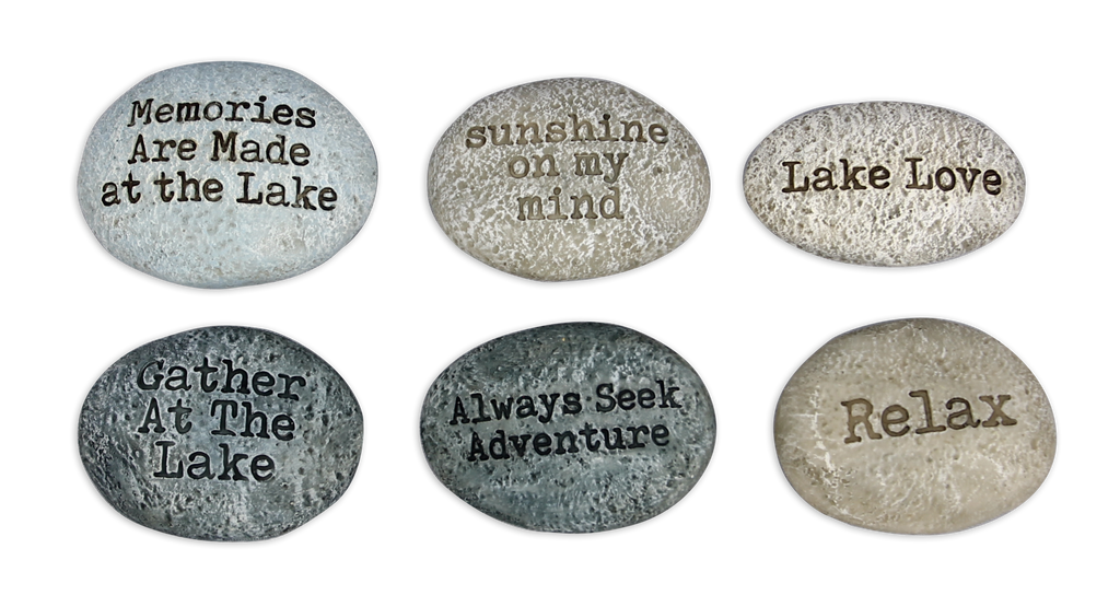 Home Decor - Resin Lake Rock Message 6 Assorted. - DBC Boutique