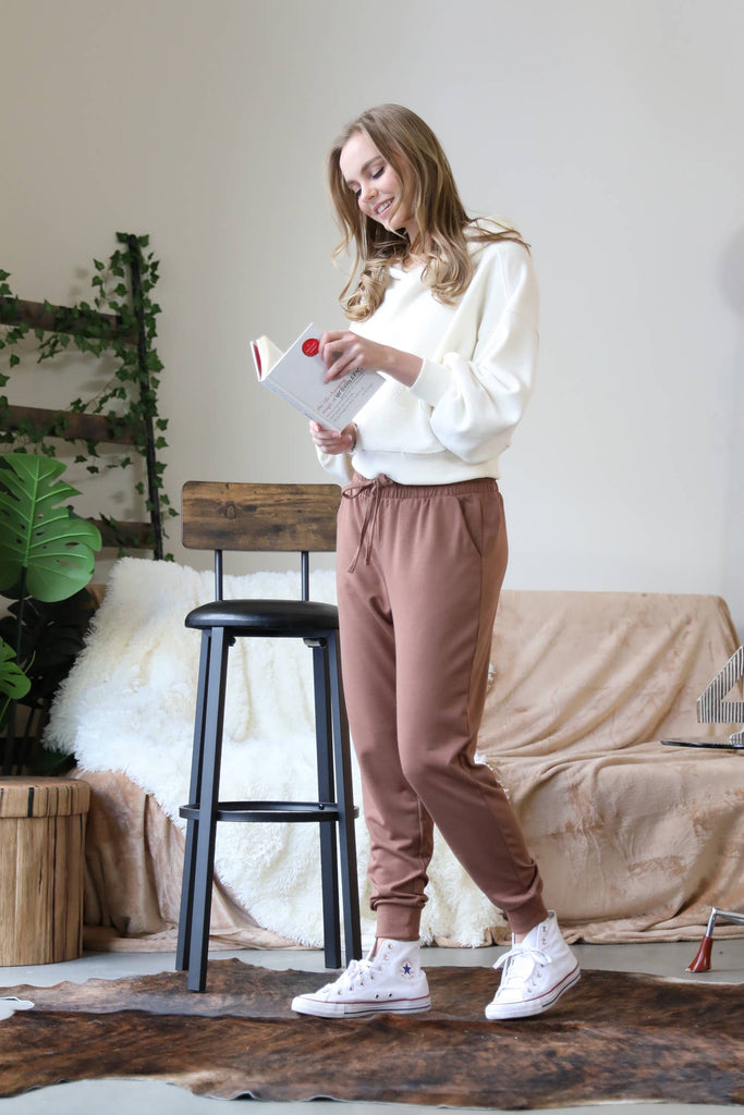 Pants - Cocoa French Terry Pocket Jogger - DBC Boutique
