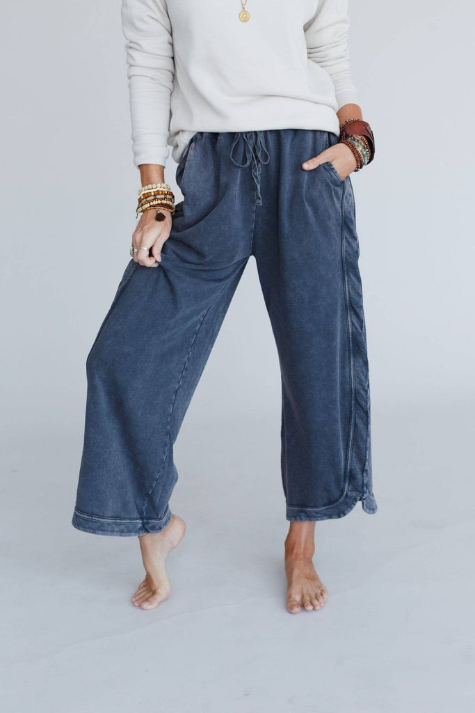 Three Bird Nest - So Comfy Wide Leg Pant - Charcoal - DBC Boutique