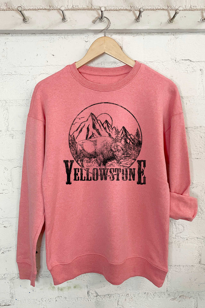 Sweatshirt - Yellowstone Mountains in coral - DBC Boutique