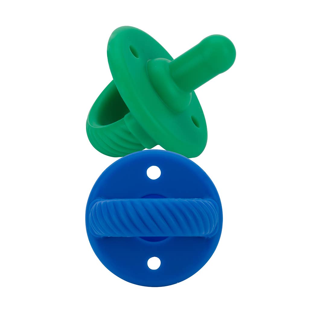 Itzy Ritzy - NEW Hero Blue/Clover Sweetie Soother™ Pacifier Set - DBC Boutique