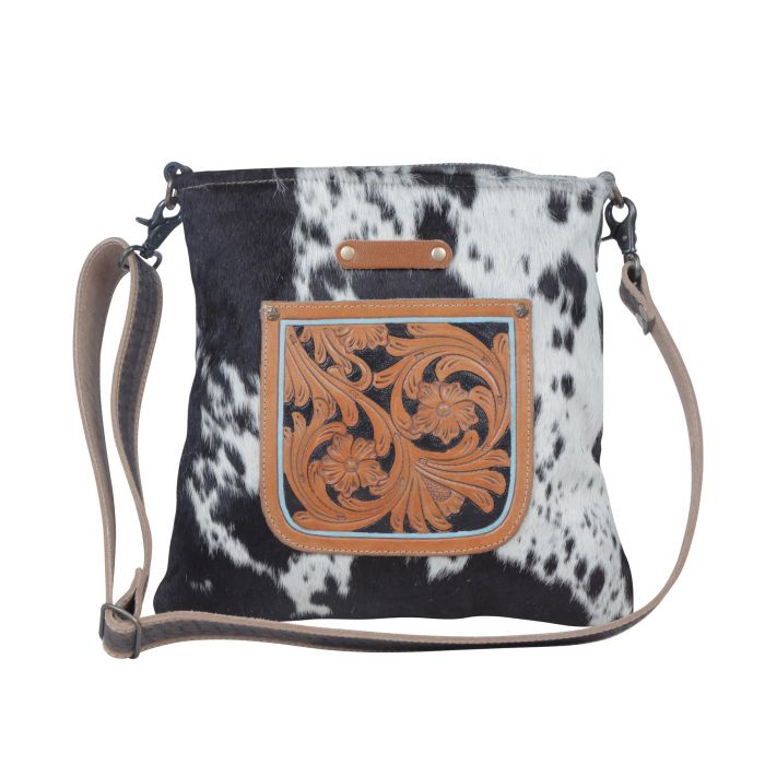 Leather Bags - Flowering Hand Tooled Shoulder Bag - DBC Boutique